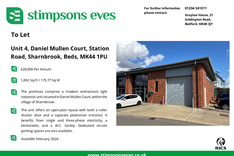 Warehouse to rent, Station Rd Sharnbrook MK44 1PU
