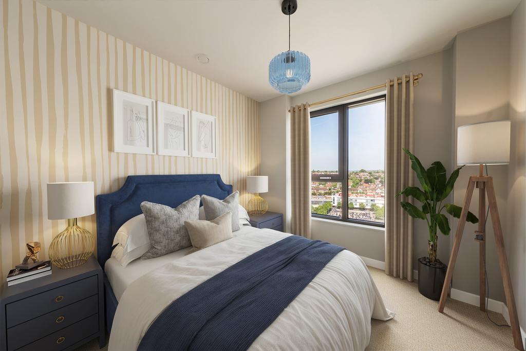 Pullman virtually staged bedroom