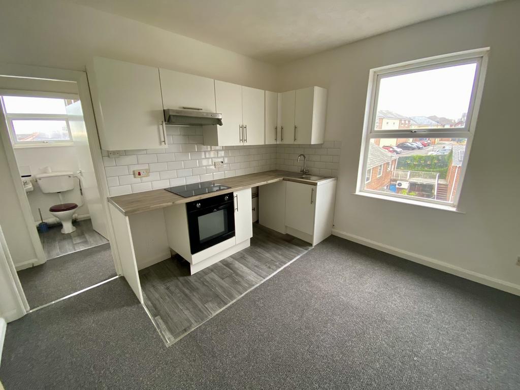 Lounge kitchen gavins flat