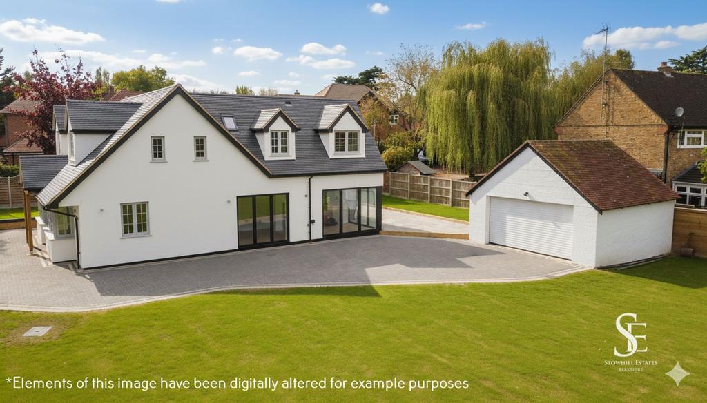 Side of property &amp; Double Garage