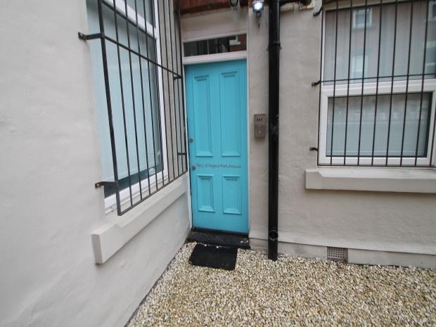 An inviting view of the front entrance of a pro...