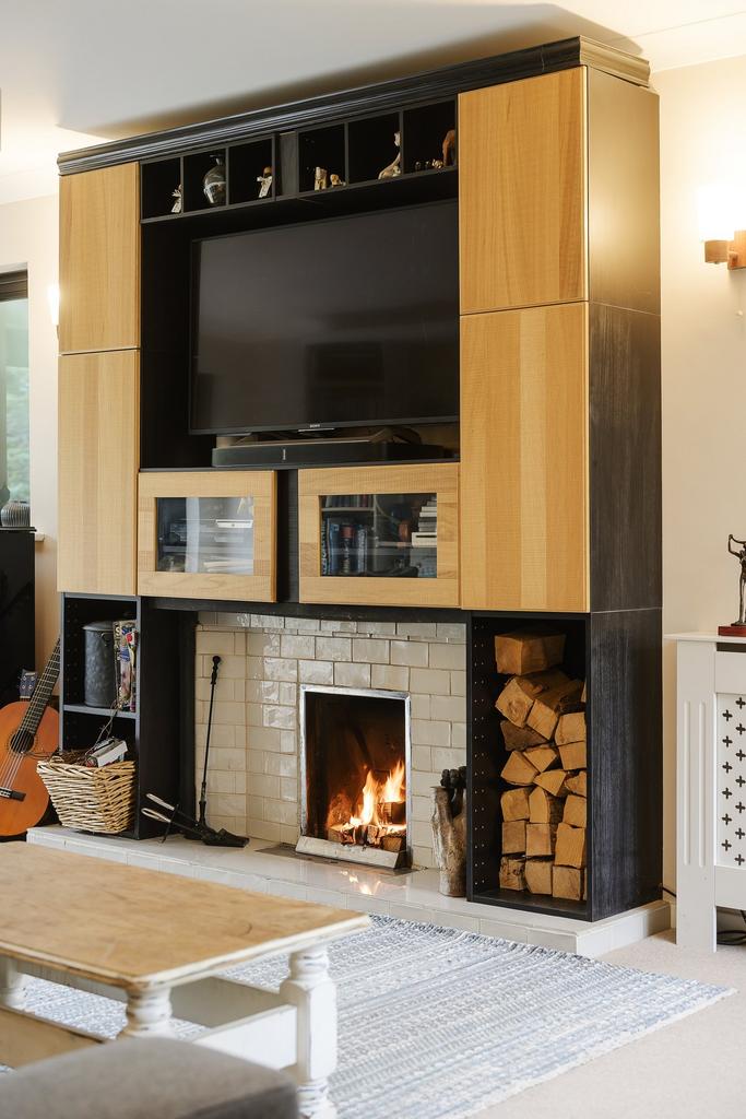 Living room, fireplace