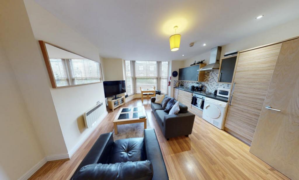 A bright and spacious contemporary living room ...