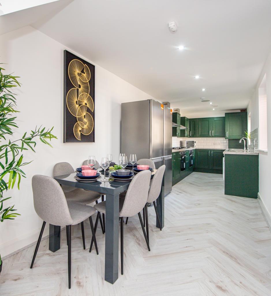 Modern and stylish living area featuring contem...