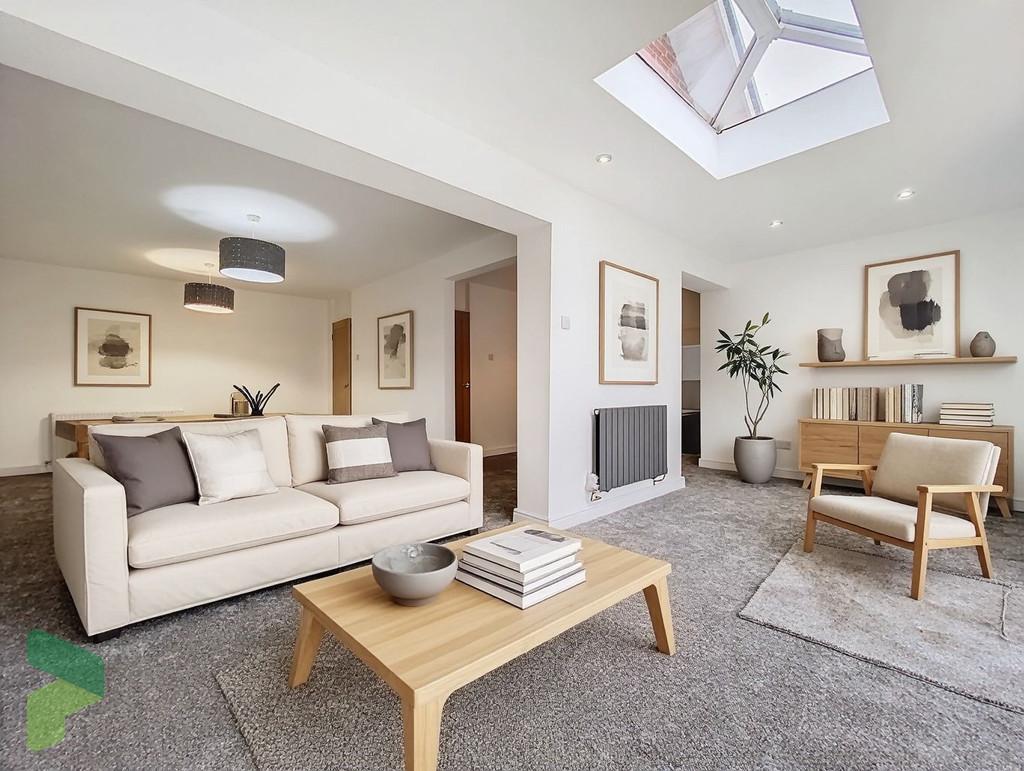 Virtually Staged Open Plan Sitting Room and Living