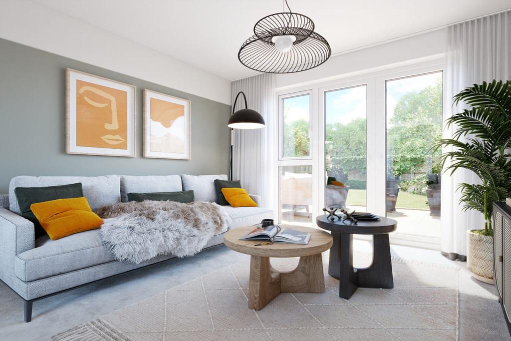 The lounge is flooded with natural light