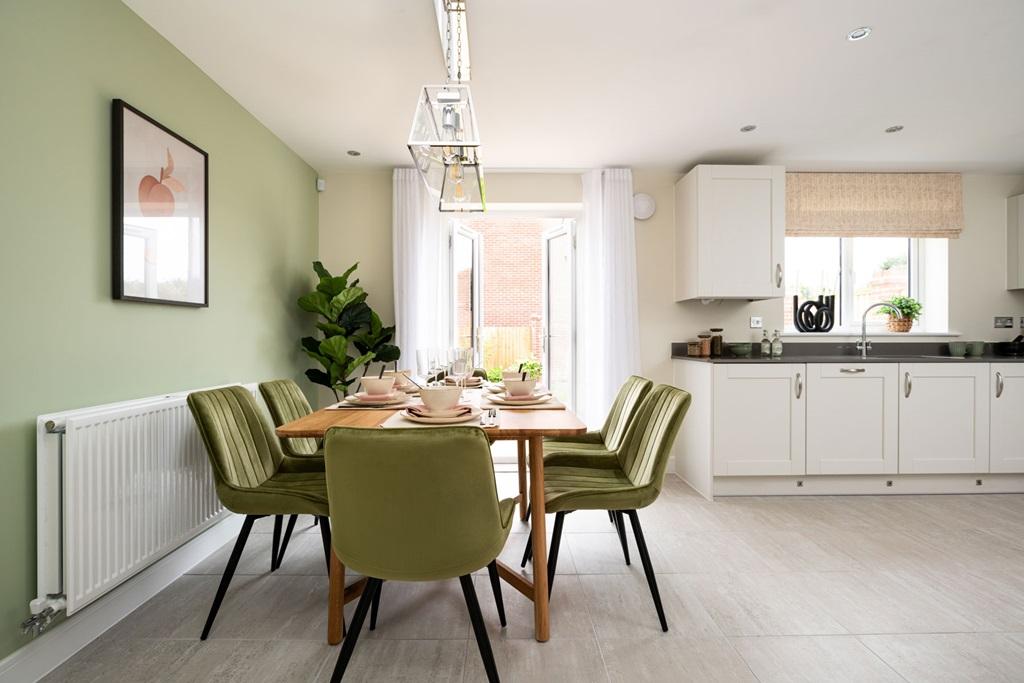 Beautiful dining room with double door opening...