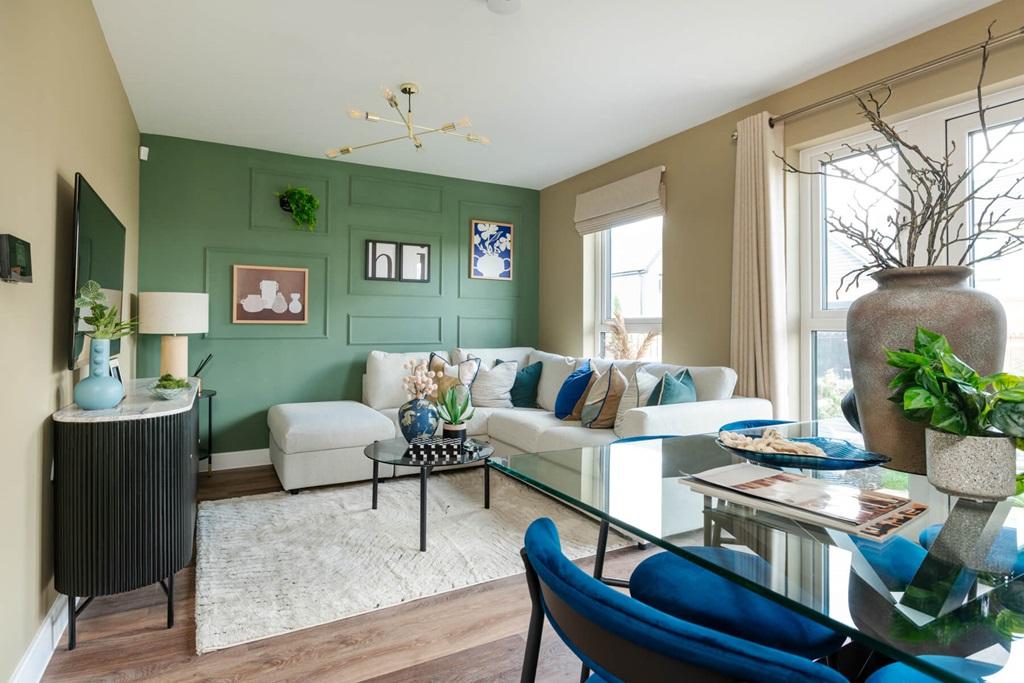 Relax in the open plan living/dining room which...