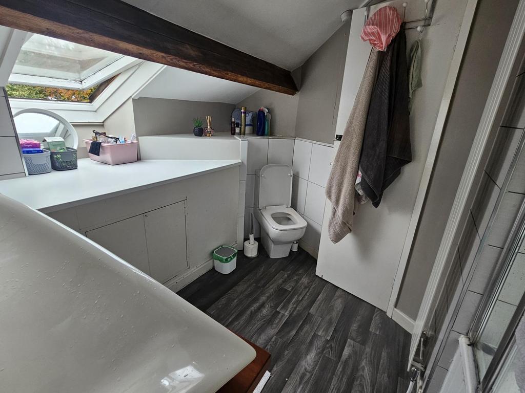 A modern bathroom featuring a clean and well-ma...