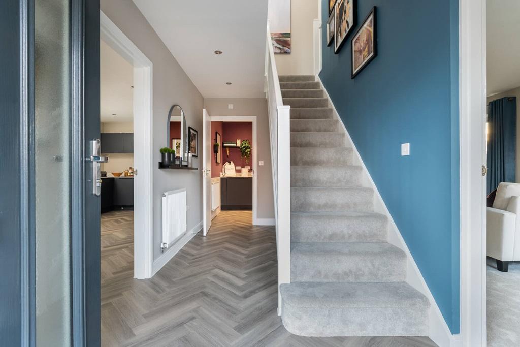 A bright, balanced hallway that feels calm from...