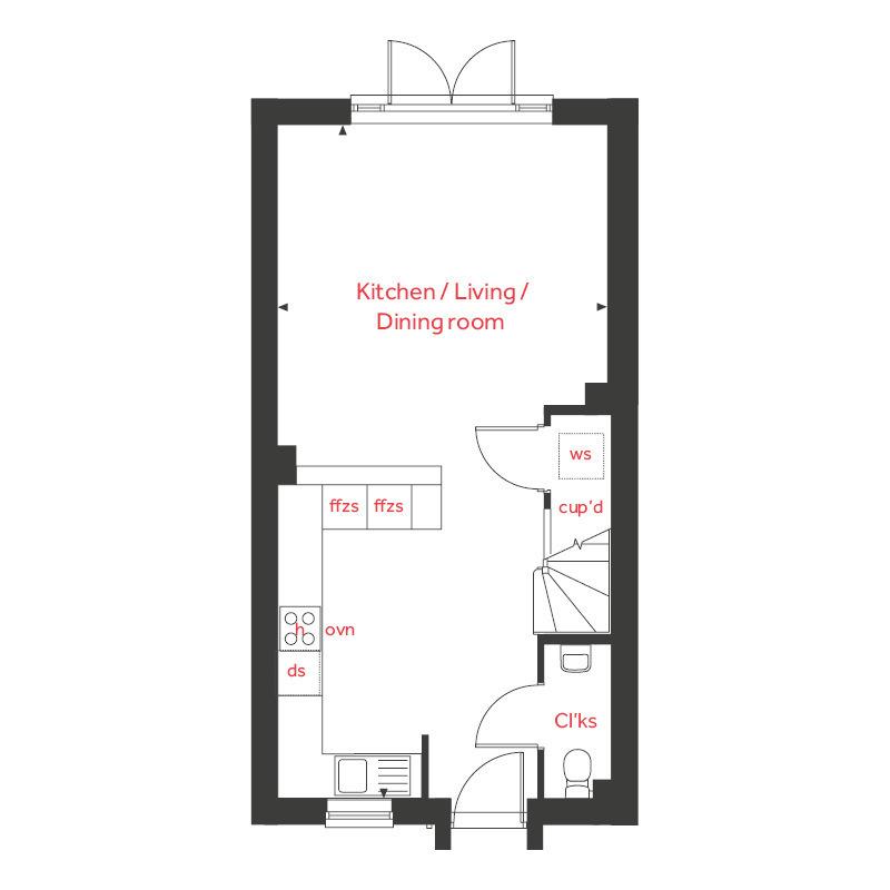 2 bedroom end of terrace house for sale - Floor Plan