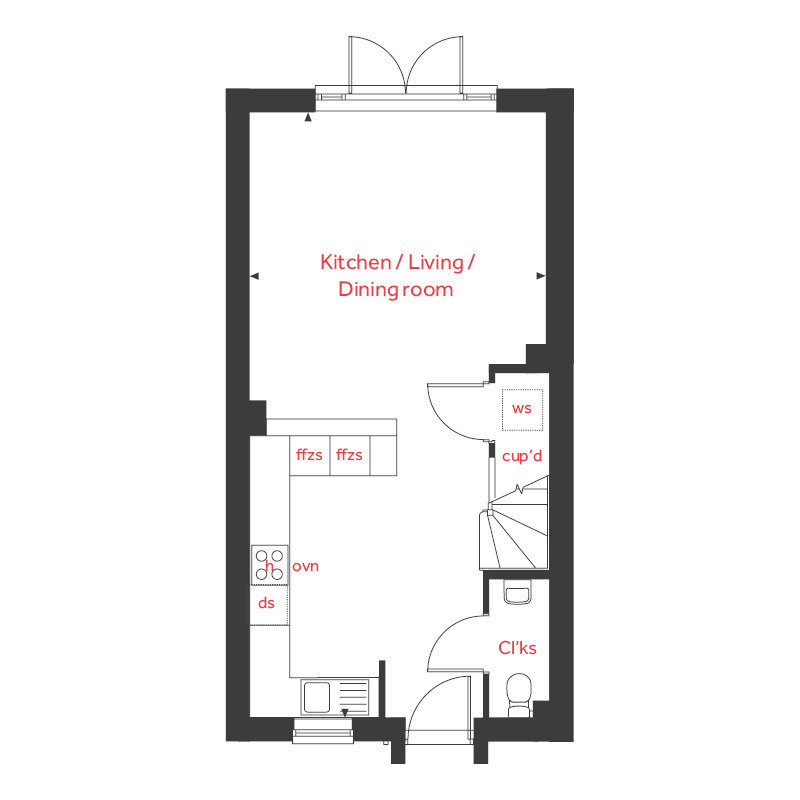 2 bedroom end of terrace house for sale - Floor Plan