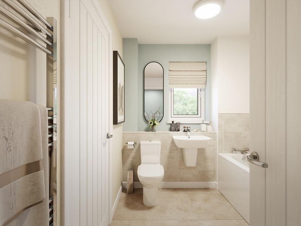 A modern family bathroom with energy saving...