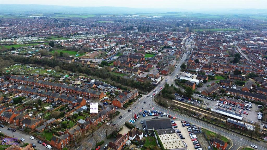 Aerial into town