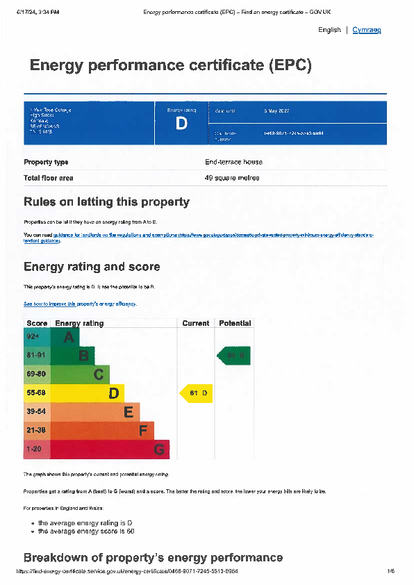 EPC (Contains public sector information licensed under the Open Government Licence v3.0.)