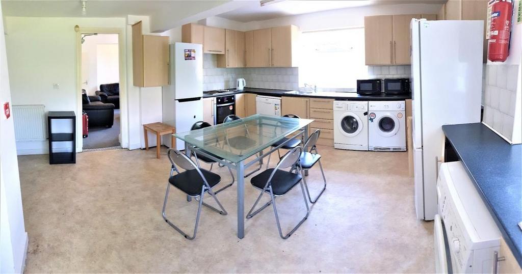 Bright open-plan kitchen with light wood cabine...