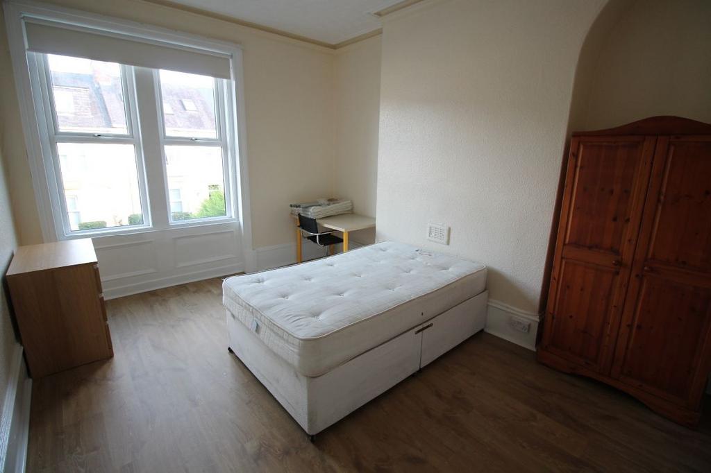 A bright and tidy single bedroom featuring a co...