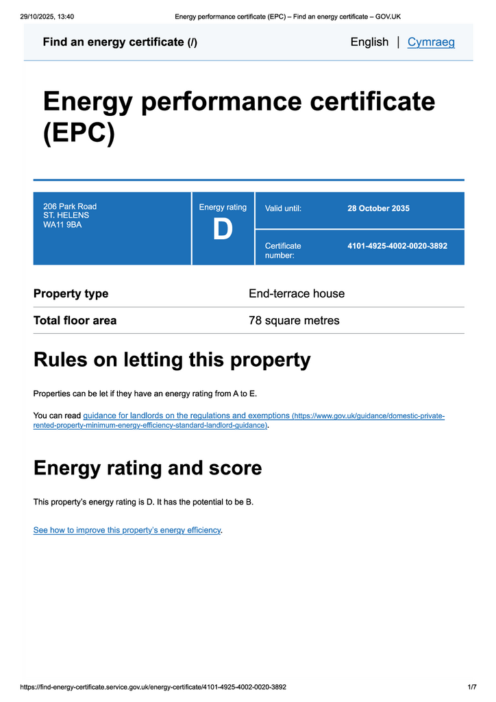 EPC Certificate