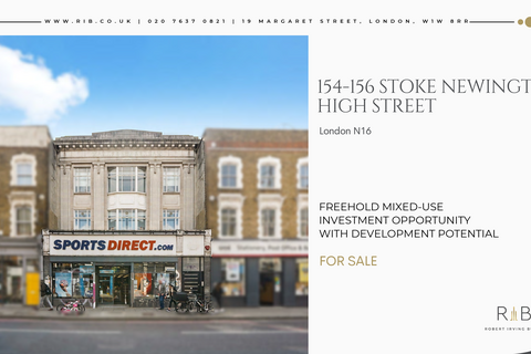 Retail property (high street) for sale, 154-156 Stoke Newington High St London N16 7JL