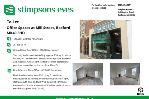 Office to rent, 14 Mill St Bedford MK40 3HD
