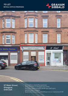 Retail property (high street) to rent, 37 Main St Glasgow G40 1QB