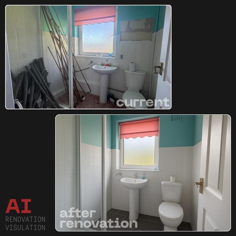 Bright, freshly renovated bathroom with a clean...