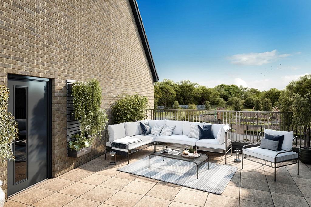 Trelton CGI terrace - view is indicative