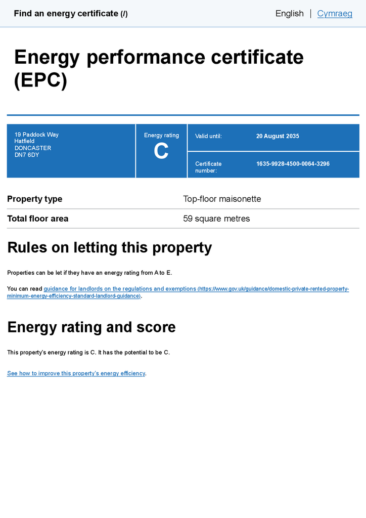 EPC Certificate