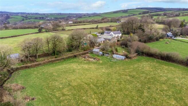 Aerial land, barn & walled garden.jpeg