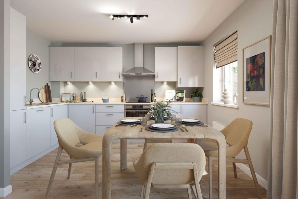 Computer generated image of the kitchen in the...