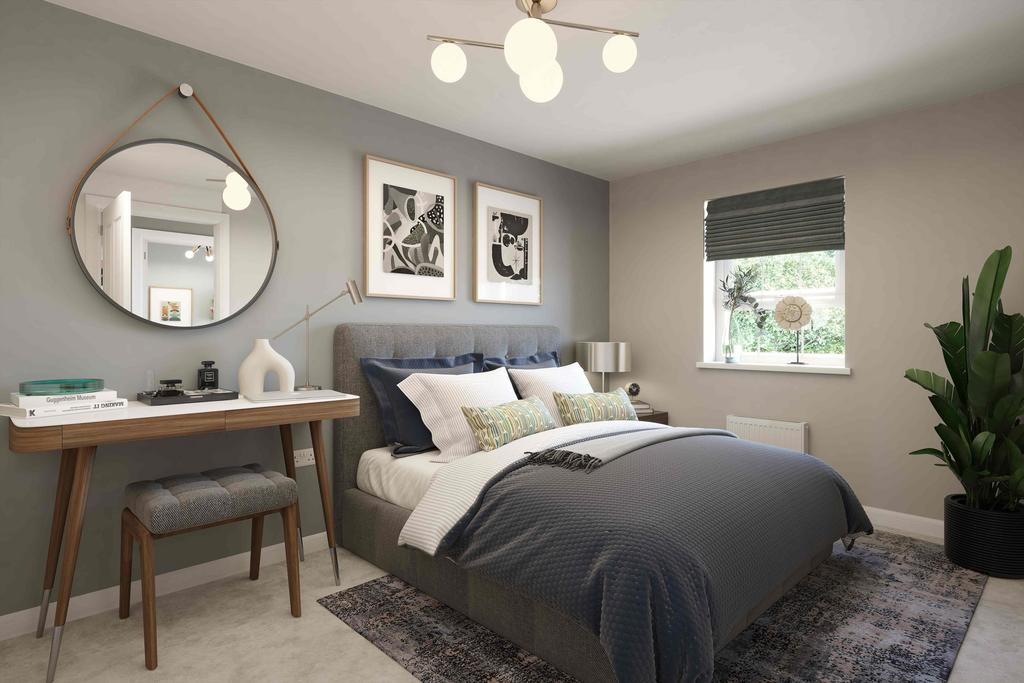Inside view of modern double bedroom