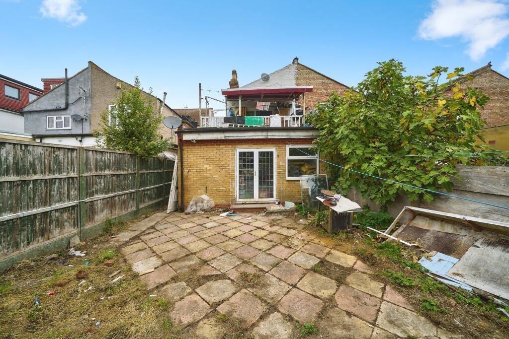 Private rear garden with paved patio area, fenc...