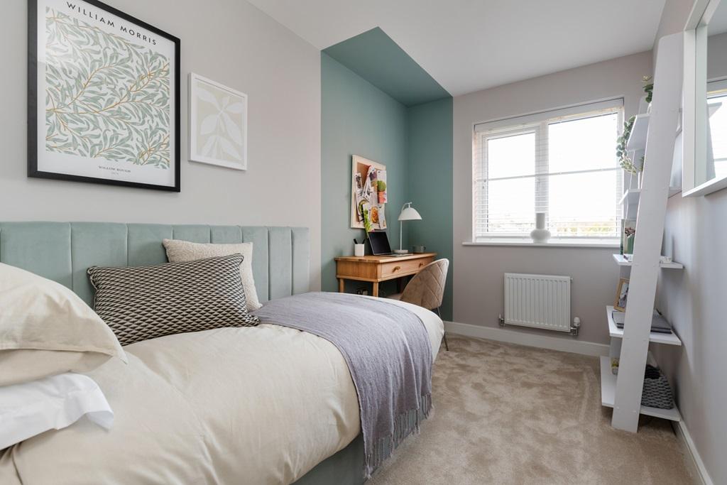 Bedroom three is ideal to use as a study