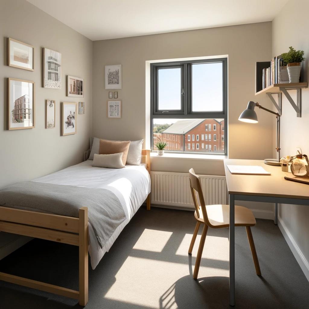 A beautifully designed double bedroom featuring...