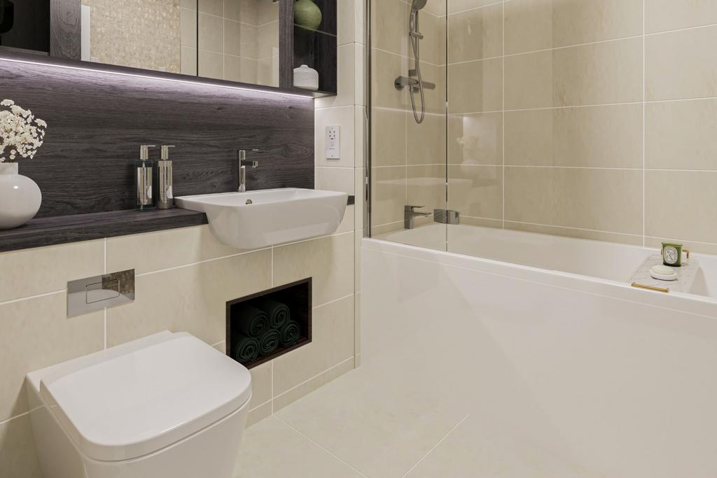 One bed bathroom