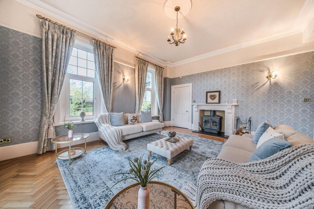 Living room, fireplace