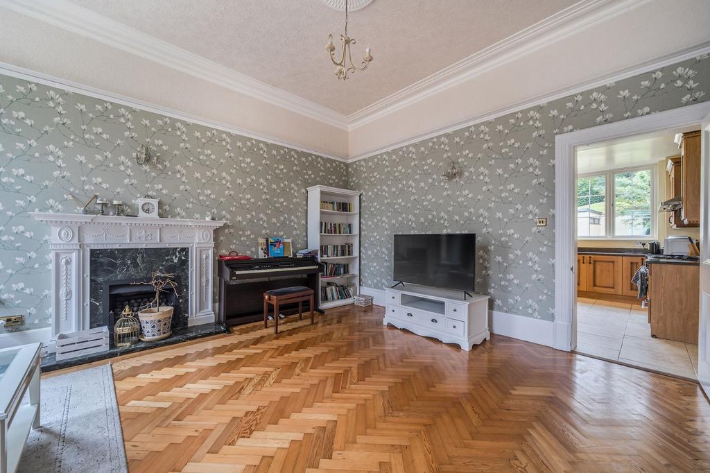 Living room, fireplace