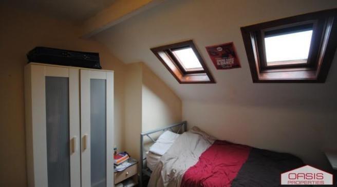Cozy attic double bedroom with sloped ceilings,...