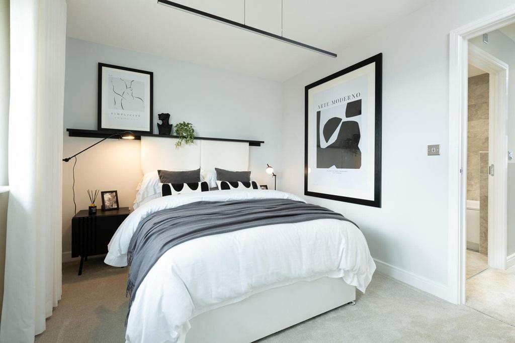 The large second bedroom enjoys views over the...