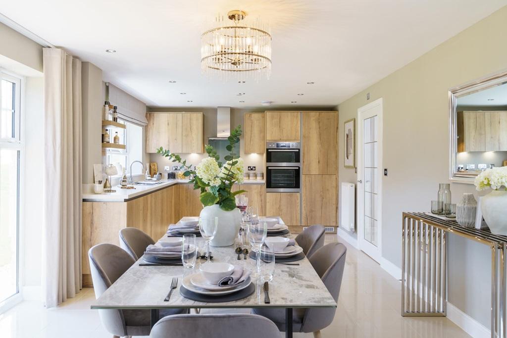 A large open plan kitchen/dining area