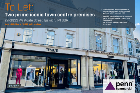 Retail property (high street) to rent, 29-31 Westgate St Ipswich IP1 3DR
