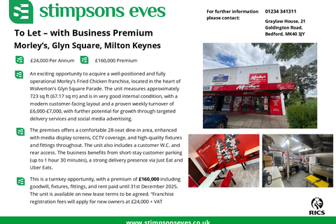 Restaurant to rent, 1-5 Glyn Sq Milton Keynes MK12 5JQ