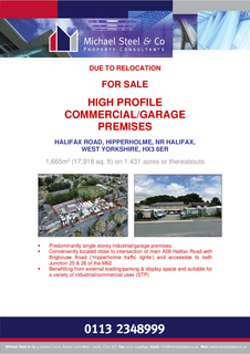 Warehouse for sale, Halifax Rd Hipperholme HX3 8ER