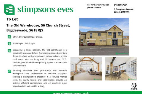 Office to rent, 56 Church St Biggleswade SG18 0JS