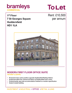 Office to rent, 7 St Georges Sq Huddersfield HD1 1LA