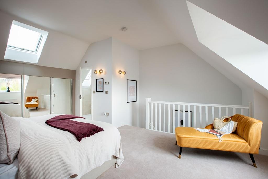 A bright and airy main bedroom