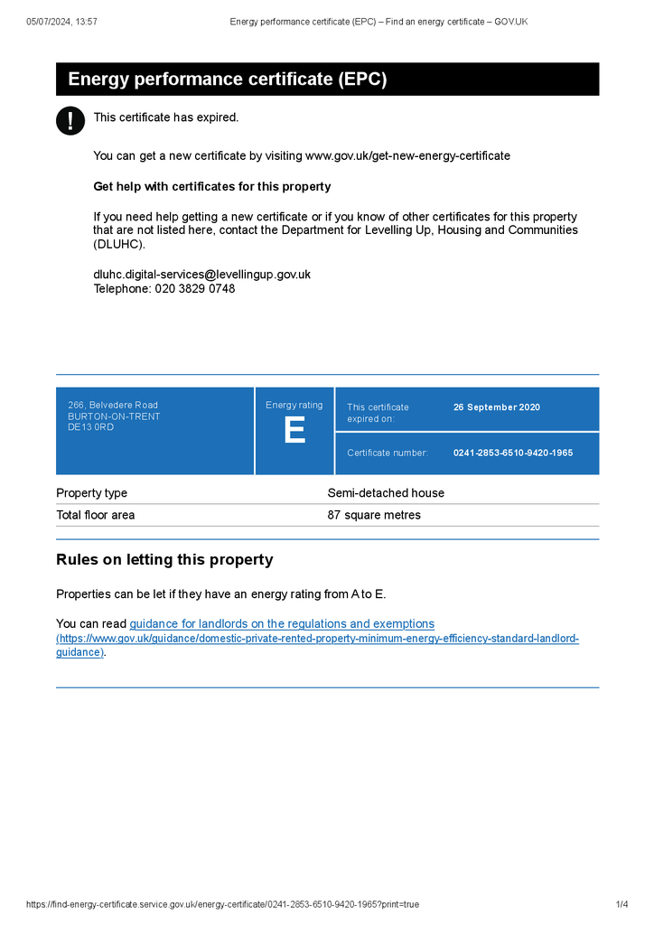 EPC Certificate