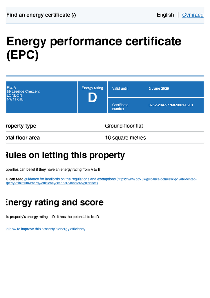 85138 flat leeside crescent london greater london
