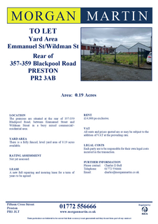 Land to rent, 99 Wildman St Preston PR2 3AB