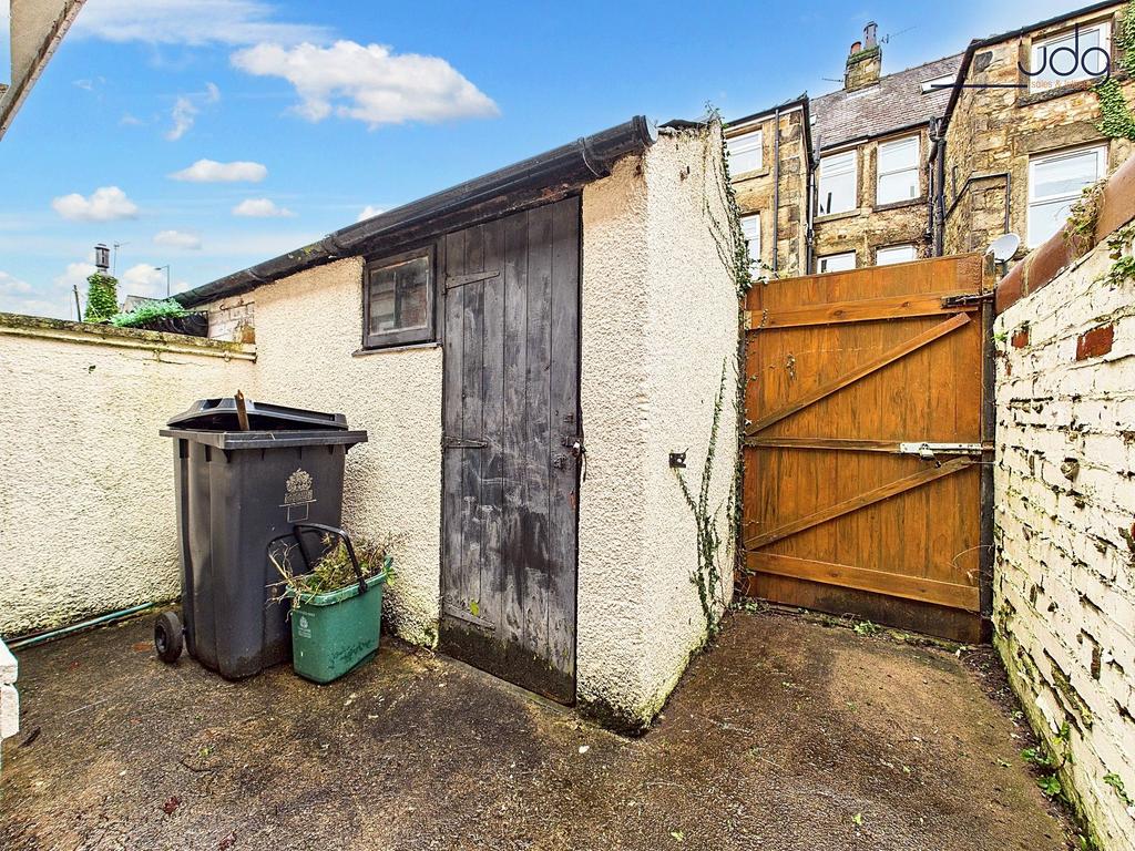Rear of the Property, stone build shed and yard
